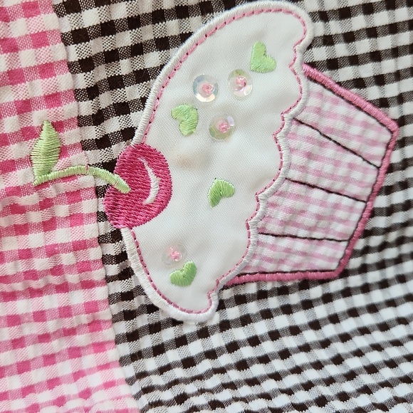 Rare, Too!, Girl's, Sz 4T, Pink & White +Br &White Gingham w 4 Appliques - Picture 5 of 10